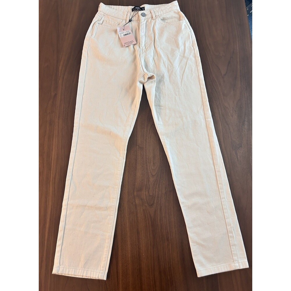 Wrath Women High Rise Straight Leg Jeans Ecru Light Wash size US 4 new w/ tags